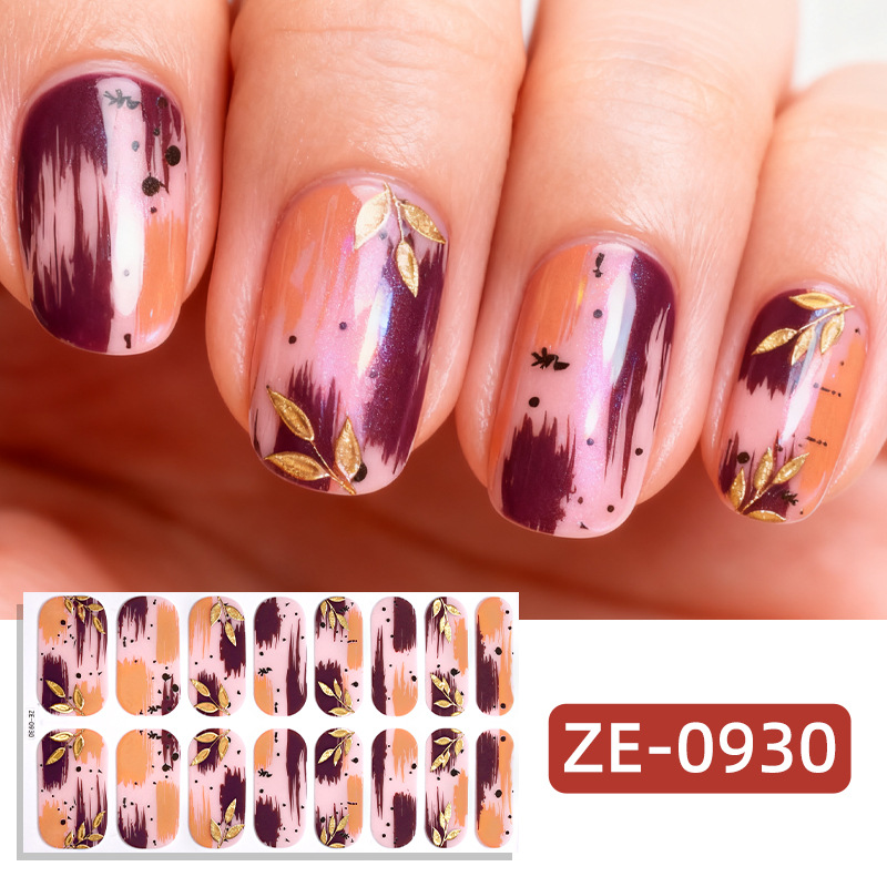 French Gold Foil Glitter Nail Stickers