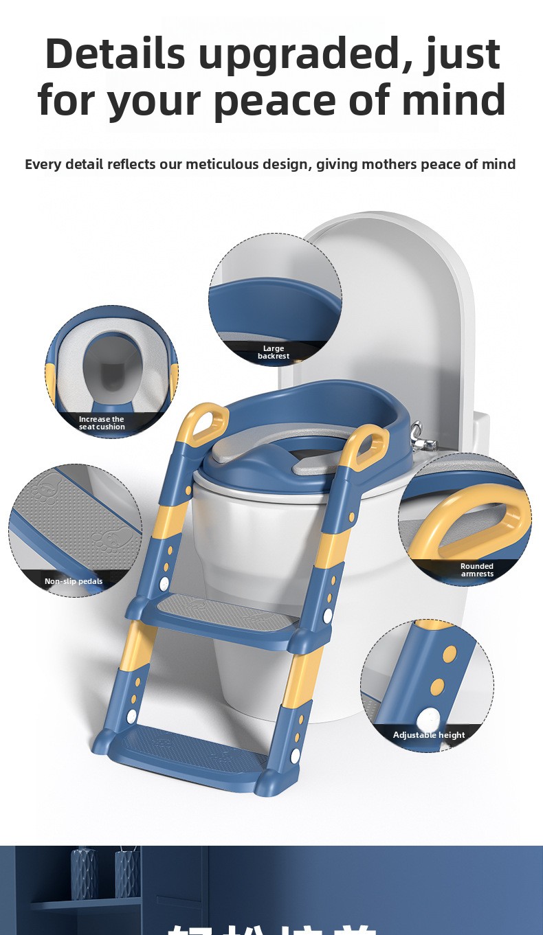 Foldable children's soft seat cushion toilet step