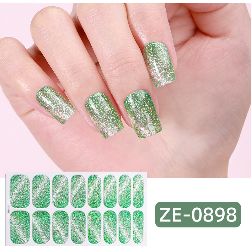 16 Pcs Cat Eye Glitter Nail Stickers