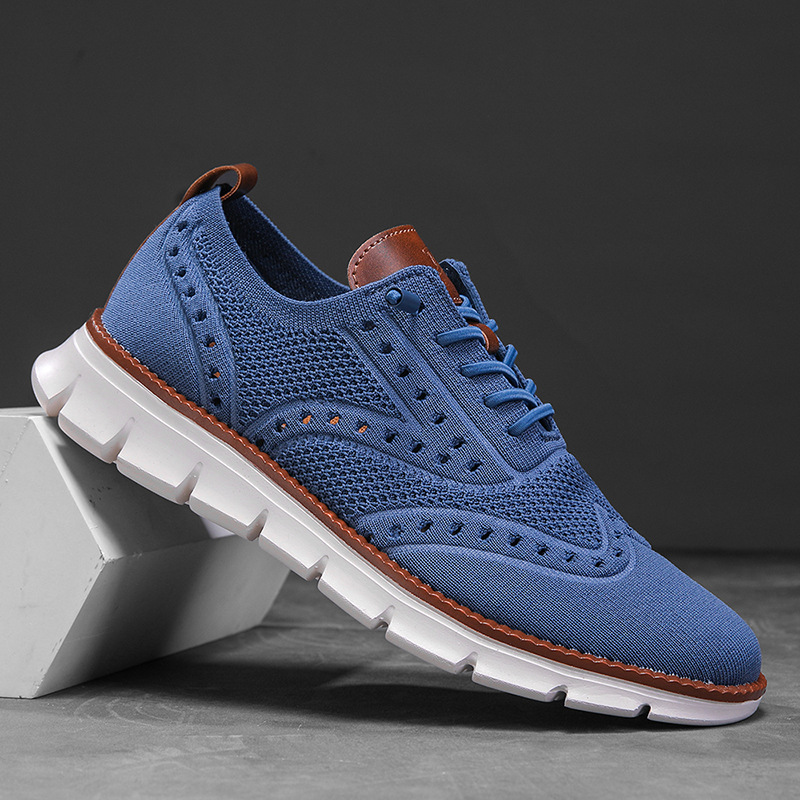 Men's Breathable Fly-Woven Mesh Casual Sneakers Lightweight Soft Sole Sports Shoes Large Size 40-50
