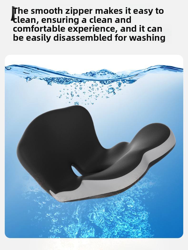 Integrated Lumbar Support Cushion with Memory Foam Backrest Breathable Office Chair Pad