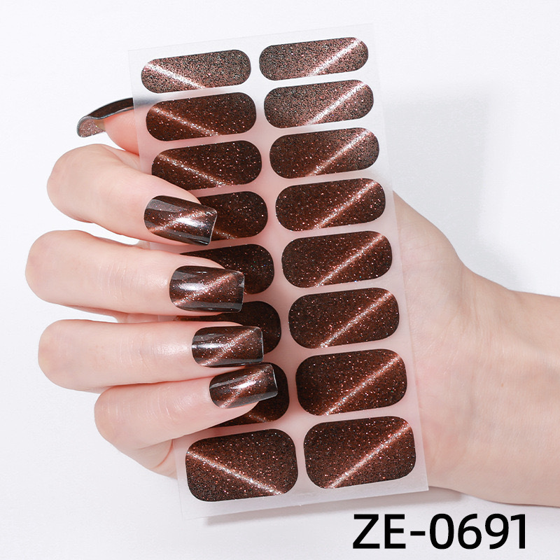 16 Pcs Cat Eye Glitter Nail Stickers