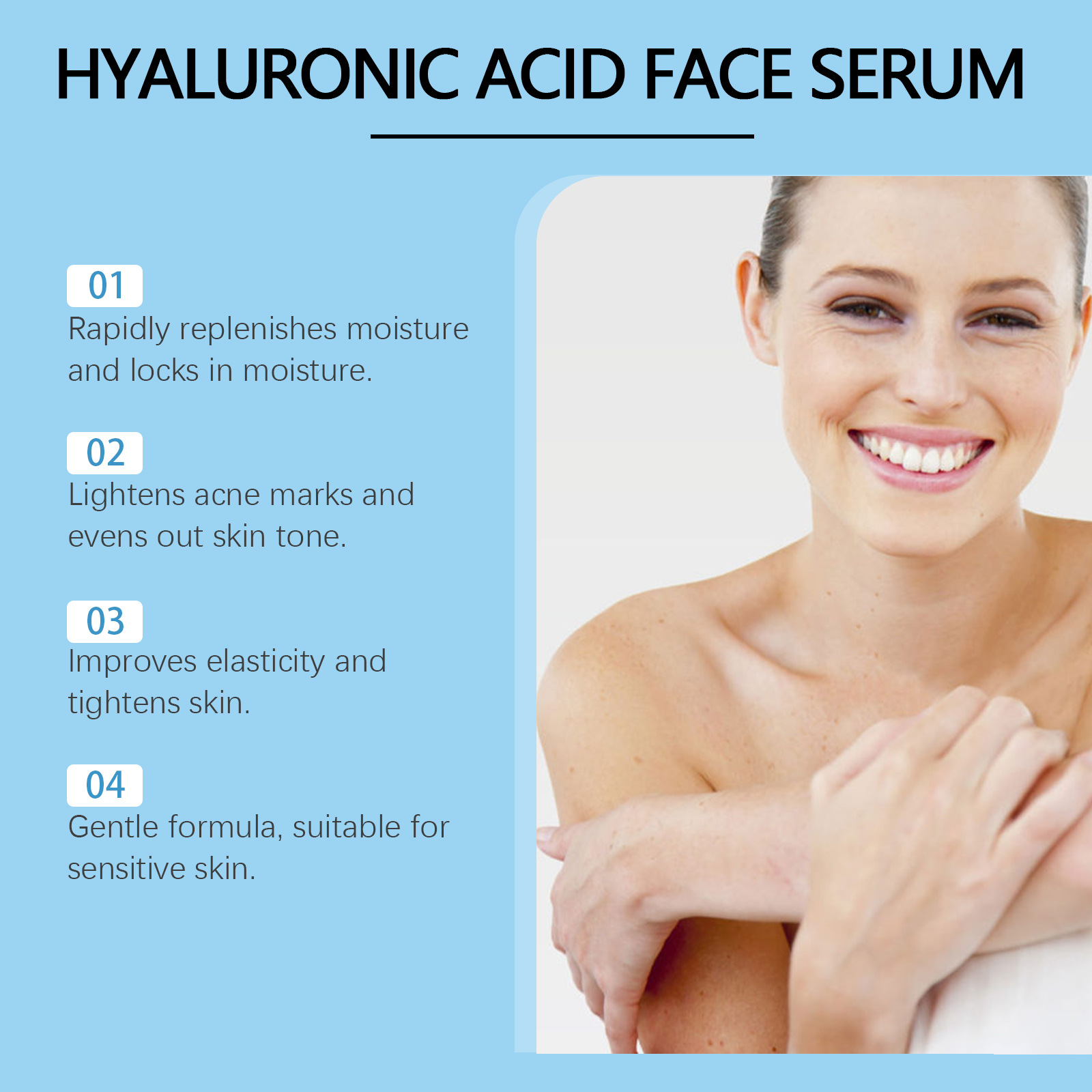Hyaluronic acid roller essence to improve skin pores