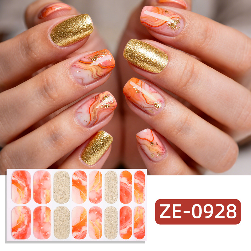 French Gold Foil Glitter Nail Stickers