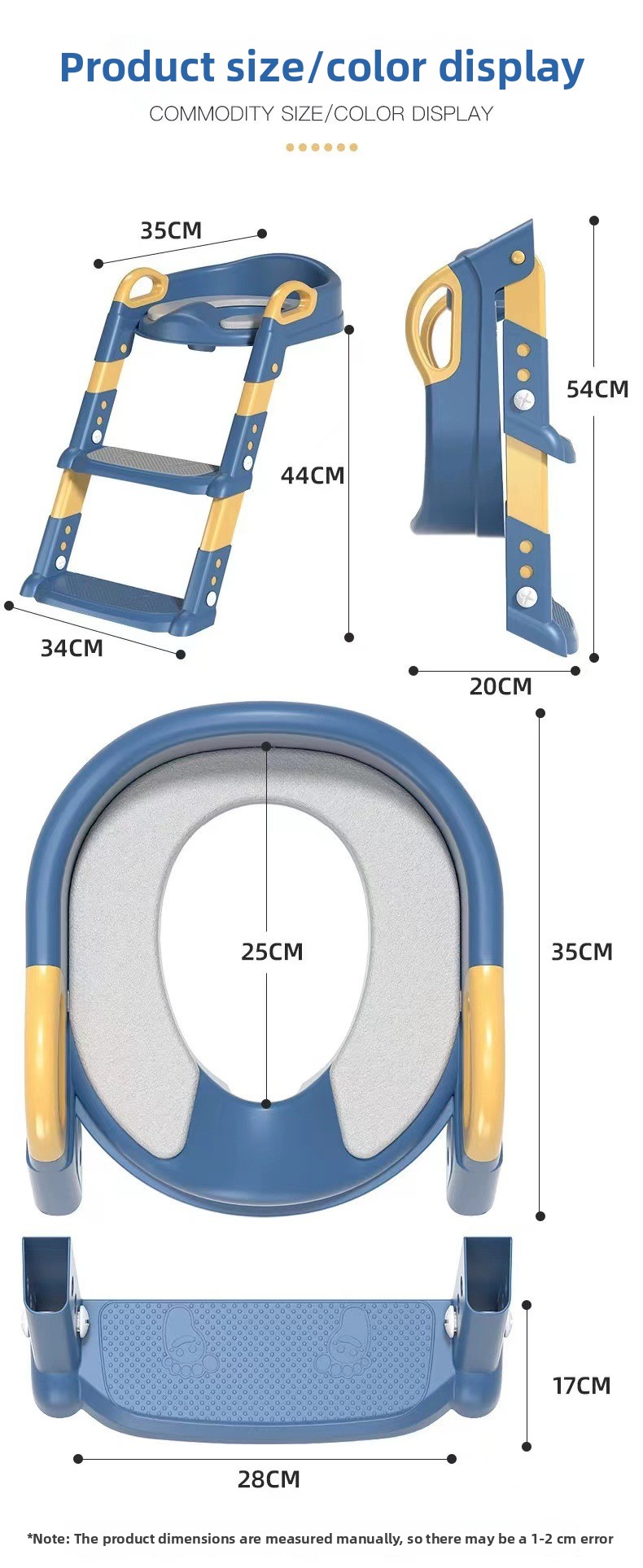 Foldable children's soft seat cushion toilet step