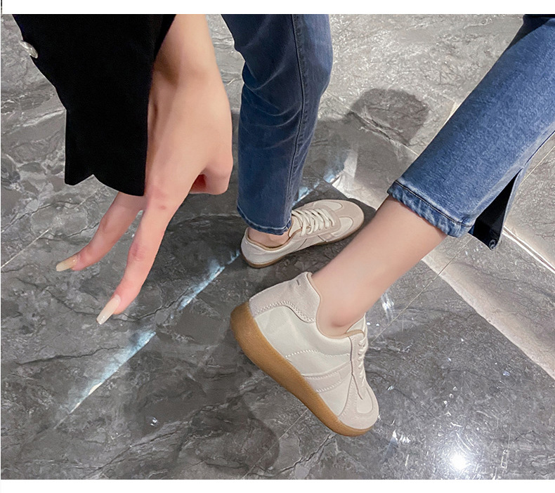 Low-top PU leather upper breathable rubber sole casual shoes