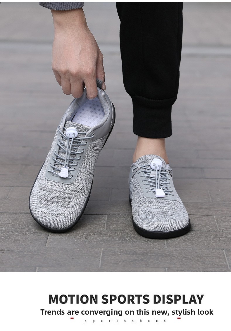 Men's Wide Toe Breathable Flyknit Hiking Sneakers