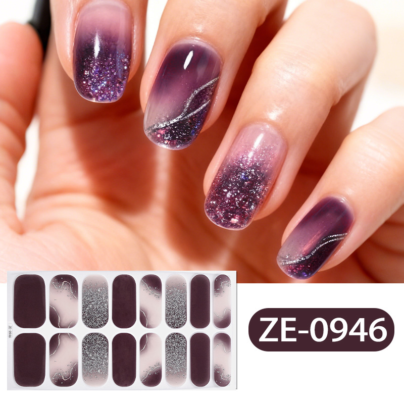 French Gold Foil Glitter Nail Stickers