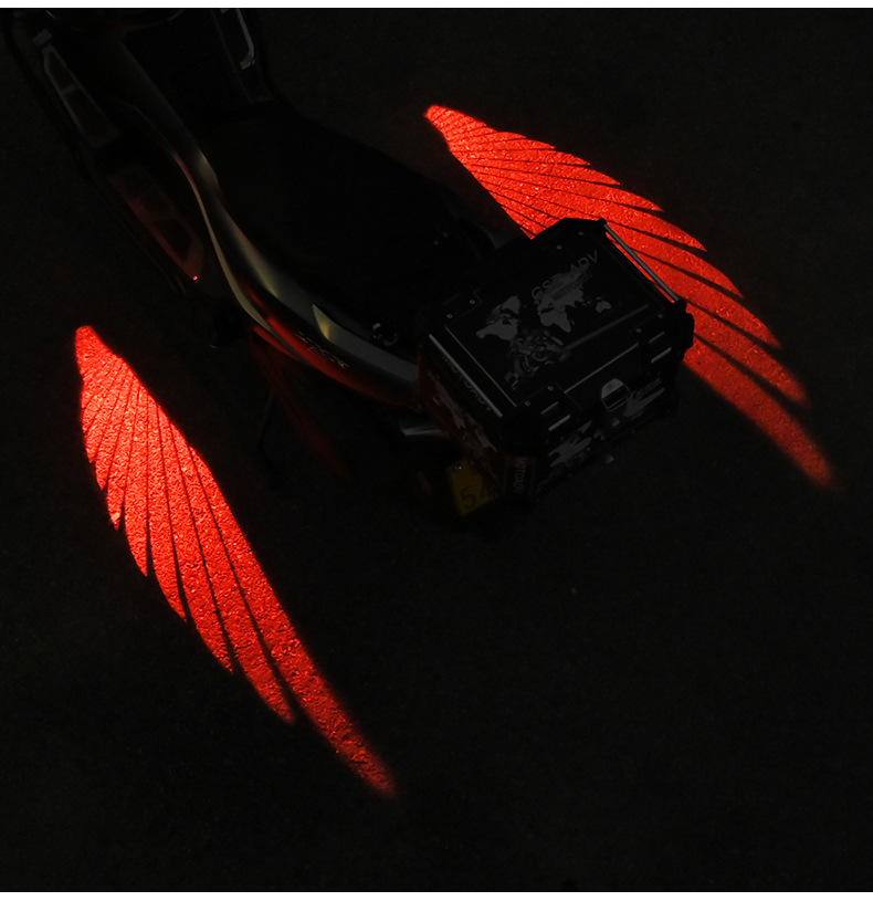 Motorcycle Floor Lamp Angel Wing Projection Lamp Welcome Lamp