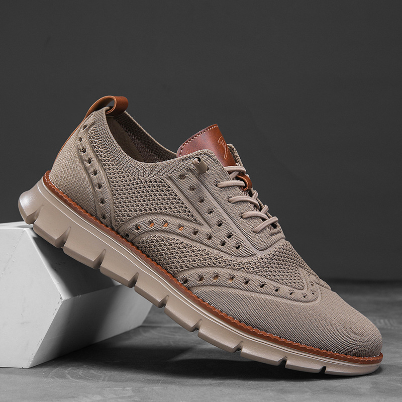 Men's Breathable Fly-Woven Mesh Casual Sneakers Lightweight Soft Sole Sports Shoes Large Size 40-50