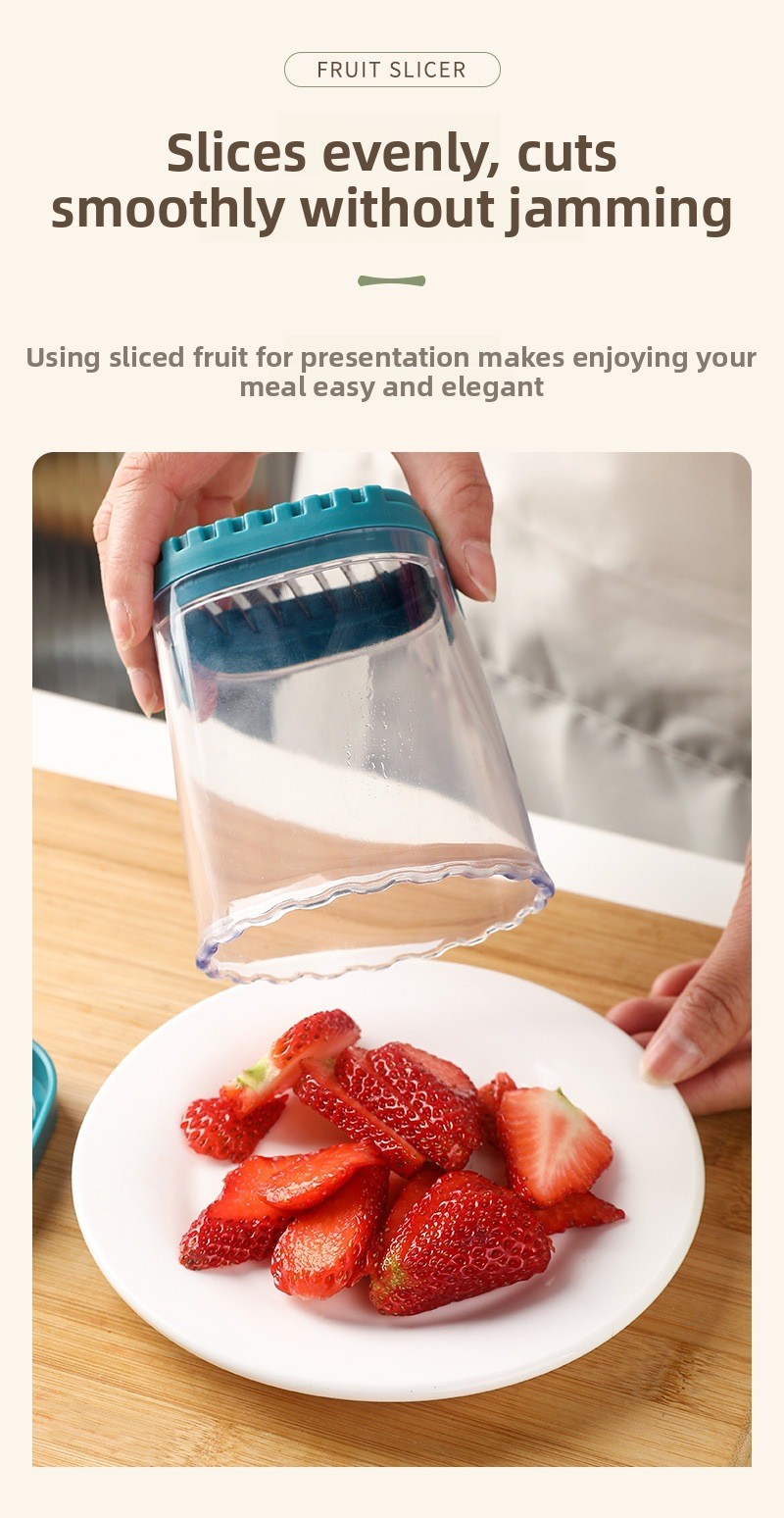 Stainless Steel Fruit and Vegetable Slicer Banana Strawberry Cutter Kitchen Gadget