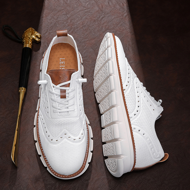 Men's Breathable Fly-Woven Mesh Casual Sneakers Lightweight Soft Sole Sports Shoes Large Size 40-50