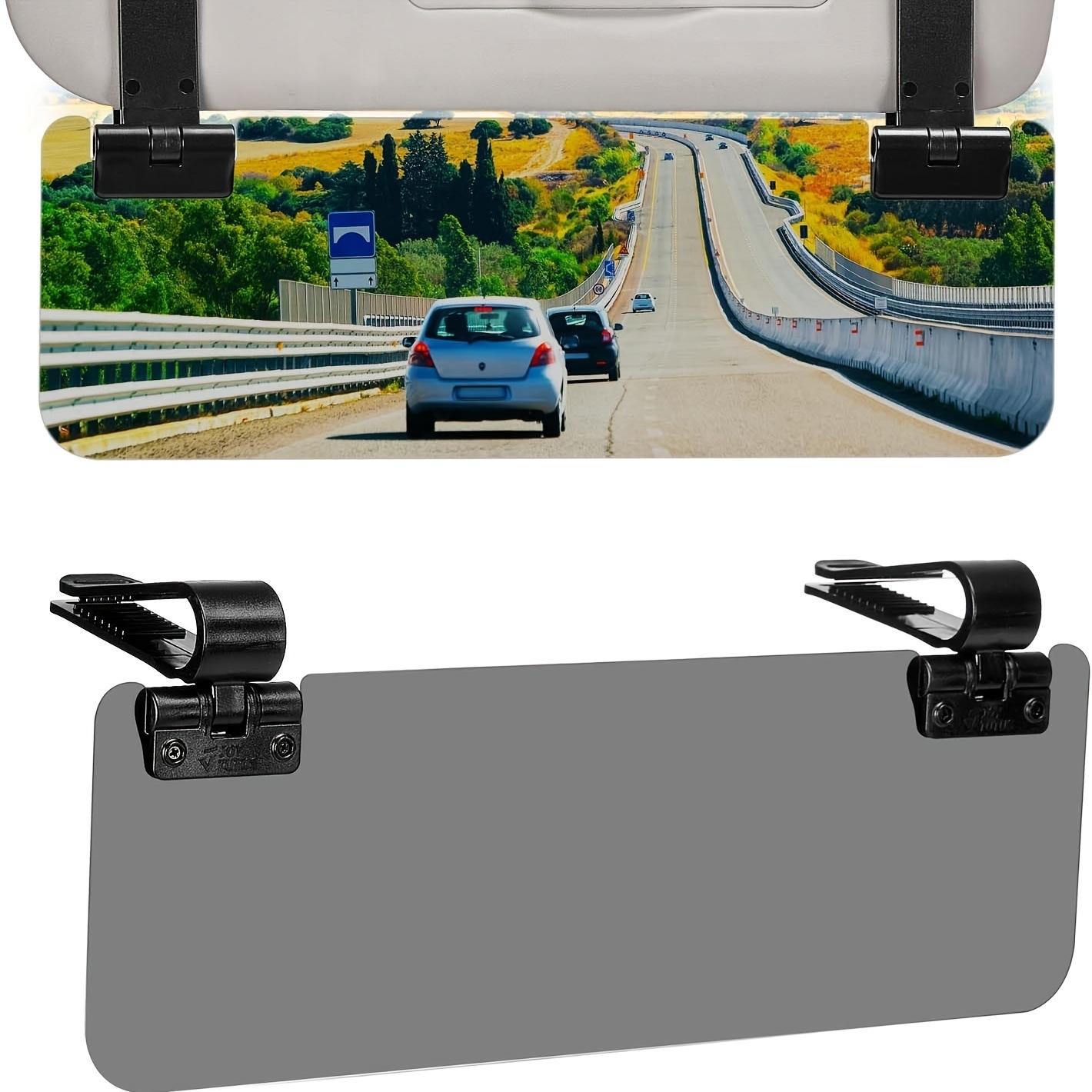 Universal Adjustable Car Sun Visor Extender Double Clip Anti-Glare Shield for Front Windshield