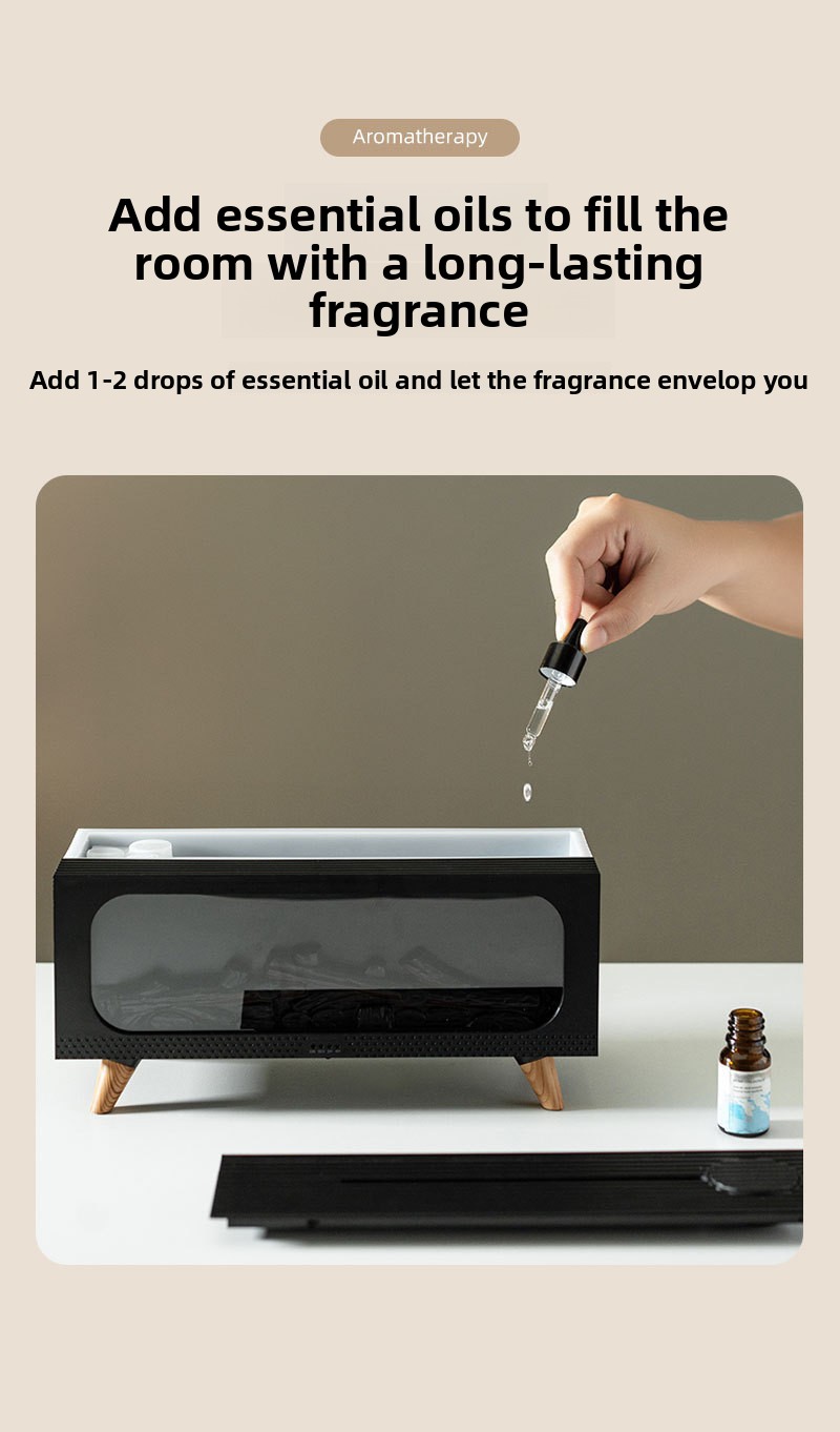 3D Simulated Fireplace Flame Ultrasonic Humidifier Aroma Diffuser