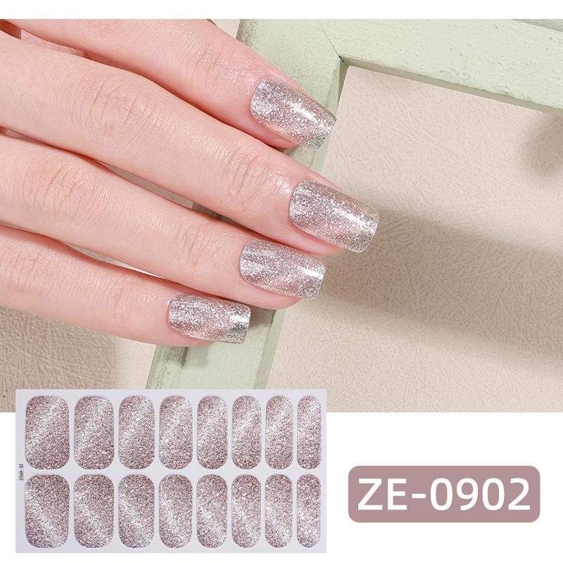 16 Pcs Cat Eye Glitter Nail Stickers