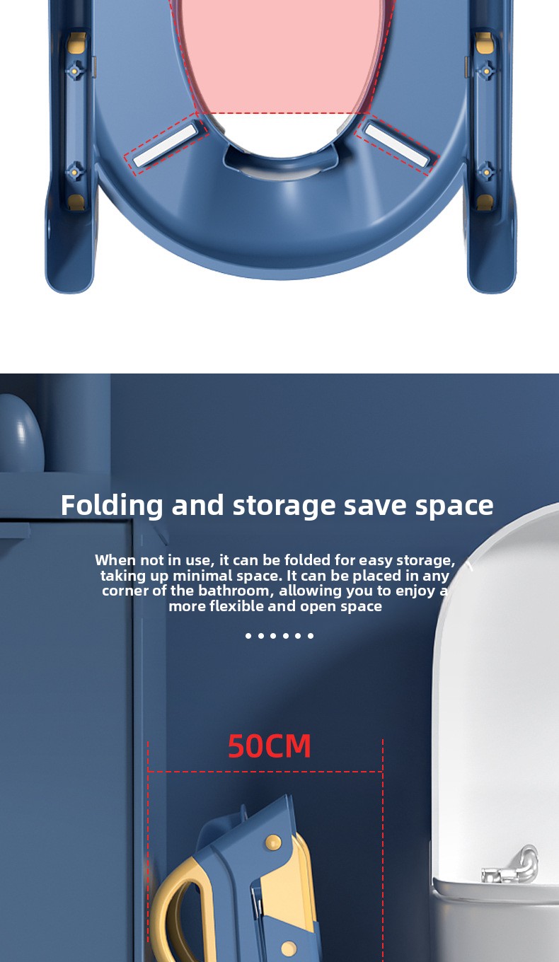 Foldable children's soft seat cushion toilet step