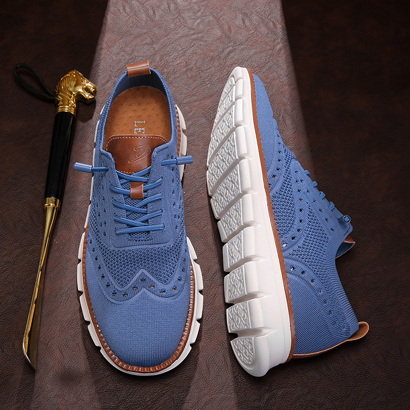 Men's Breathable Fly-Woven Mesh Casual Sneakers Lightweight Soft Sole Sports Shoes Large Size 40-50