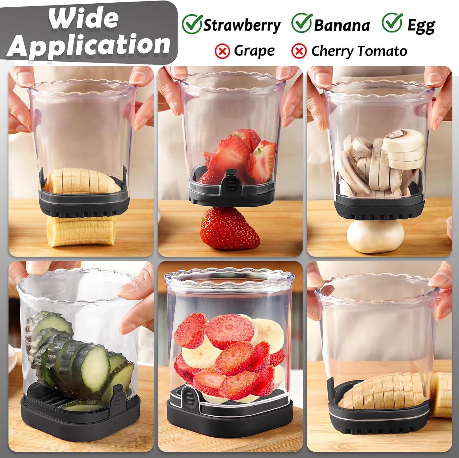 Stainless Steel Fruit and Vegetable Slicer Banana Strawberry Cutter Kitchen Gadget