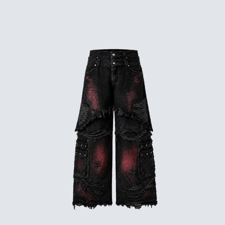 Burr Edge Wide Leg Jeans