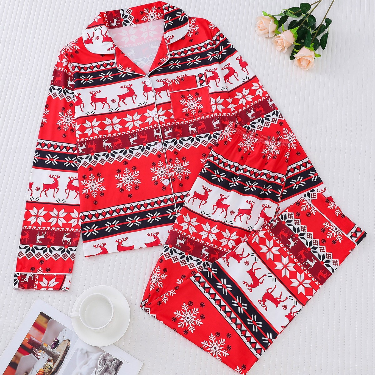 Women's Christmas Long Sleeve Pajama Set