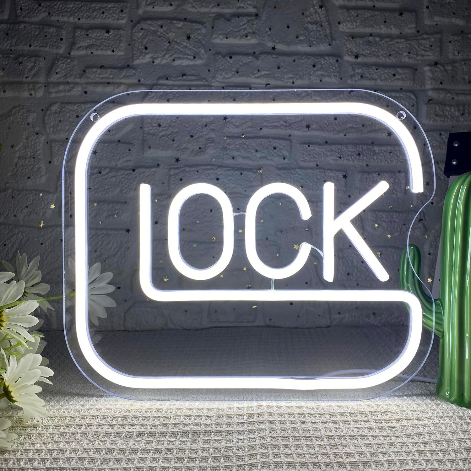 Flexible LED Neon Light Sign Bat Skull Lock Shape Wall Decor