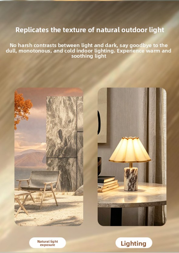Marble table lamp for hotel bars, bedside tables, dining tables, and desks