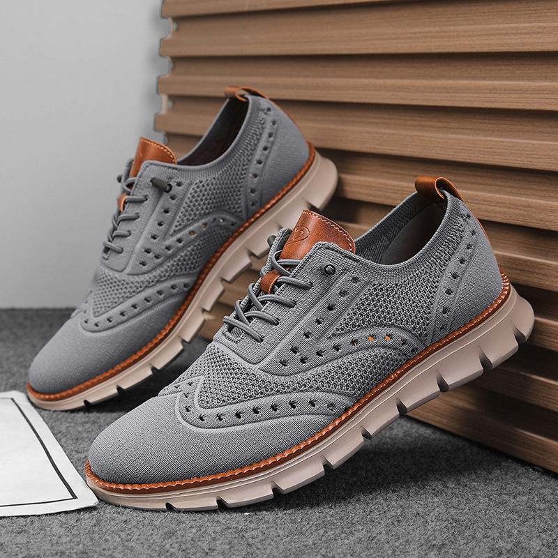 Men's Breathable Fly-Woven Mesh Casual Sneakers Lightweight Soft Sole Sports Shoes Large Size 40-50