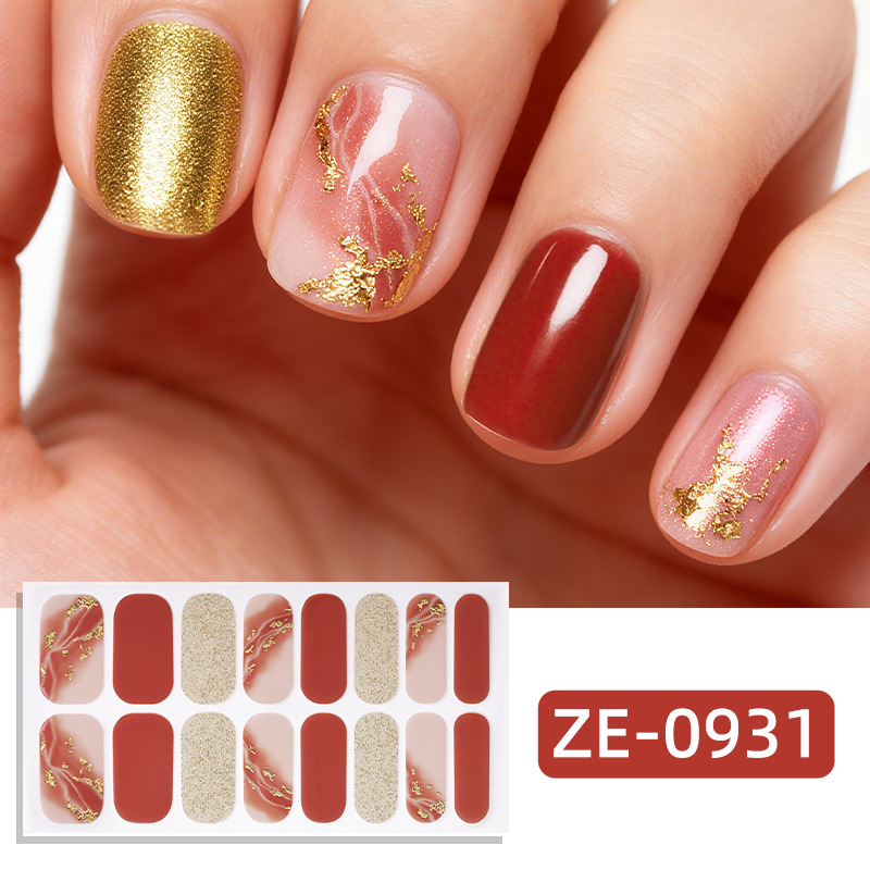 French Gold Foil Glitter Nail Stickers