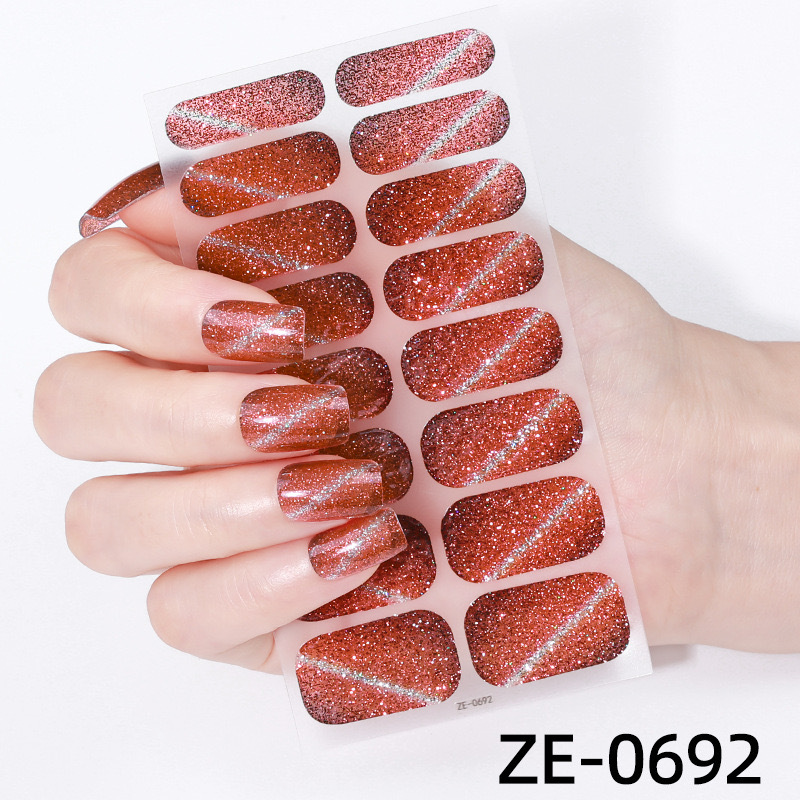 16 Pcs Cat Eye Glitter Nail Stickers