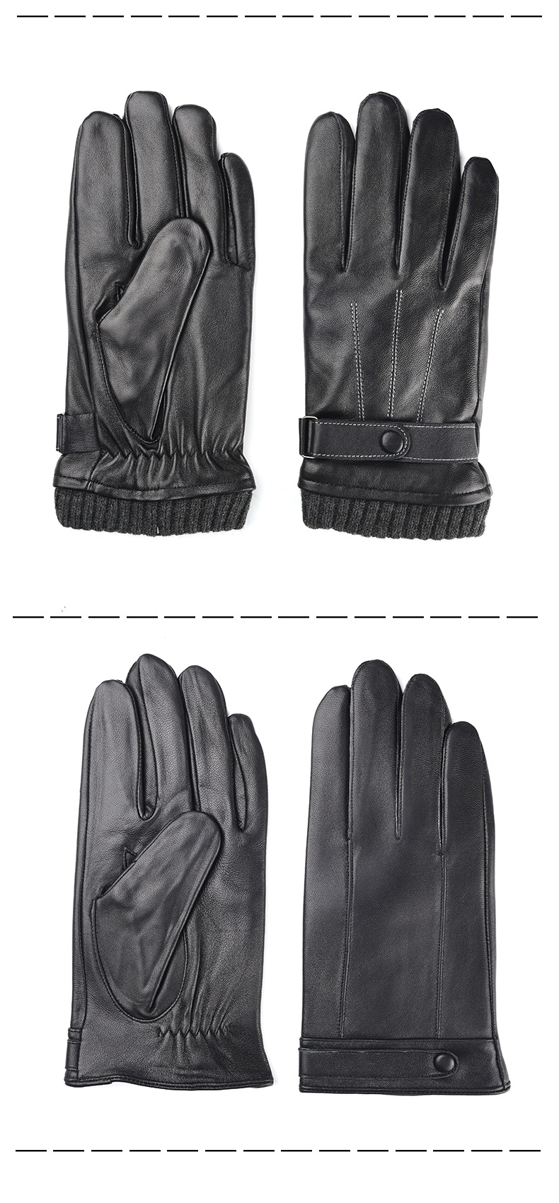 Sheepskin gloves men's fleece-lined touch screen warm autumn and winter non-slip waterproof riding outdoor high-end leather gloves