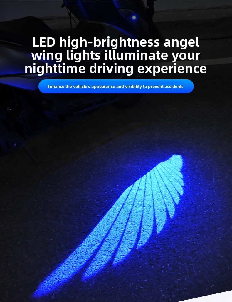Motorcycle Floor Lamp Angel Wing Projection Lamp Welcome Lamp
