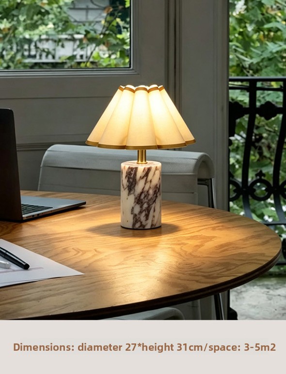 Marble table lamp for hotel bars, bedside tables, dining tables, and desks