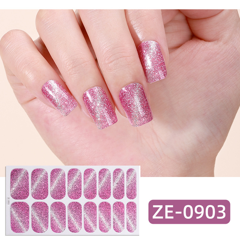 16 Pcs Cat Eye Glitter Nail Stickers