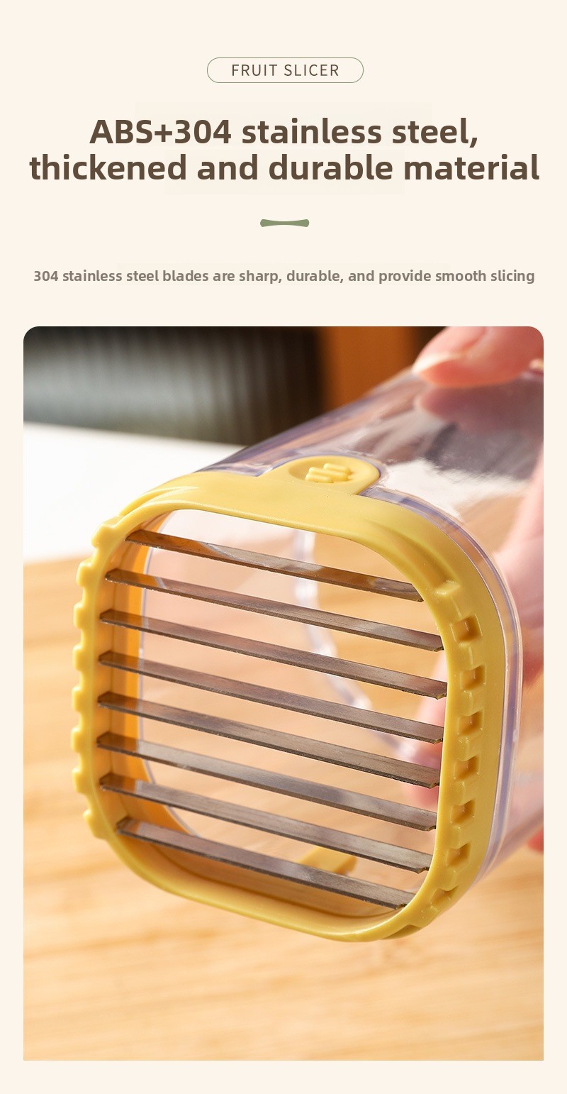 Stainless Steel Fruit and Vegetable Slicer Banana Strawberry Cutter Kitchen Gadget