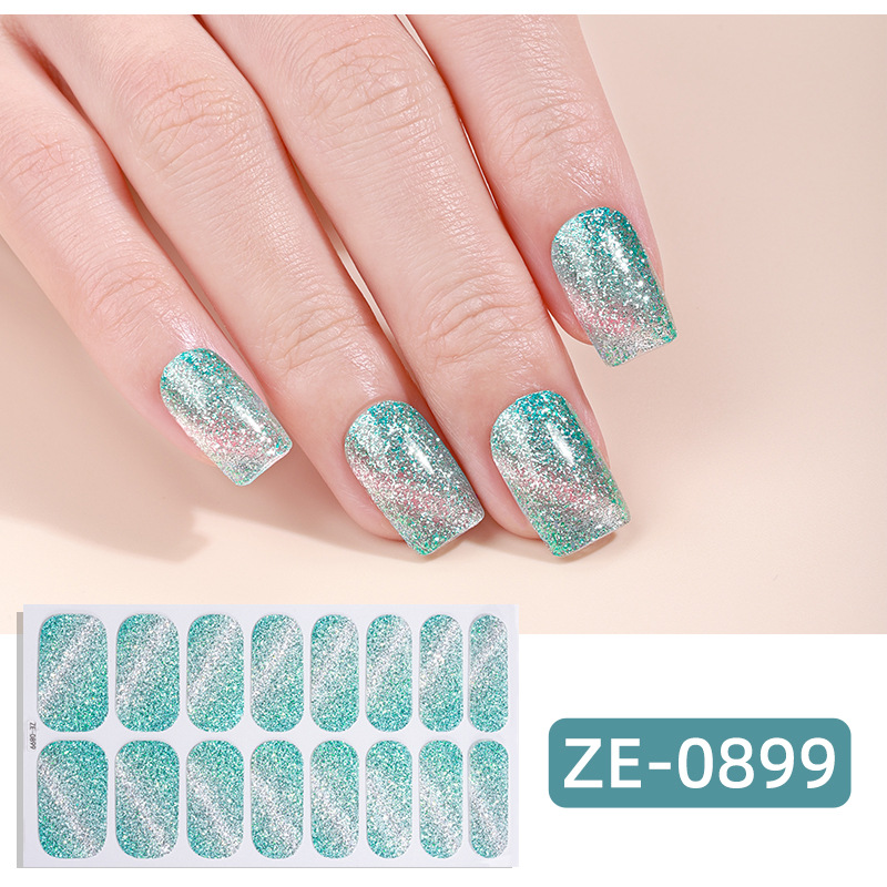 16 Pcs Cat Eye Glitter Nail Stickers