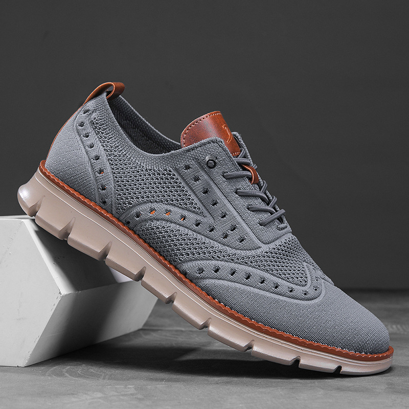 Men's Breathable Fly-Woven Mesh Casual Sneakers Lightweight Soft Sole Sports Shoes Large Size 40-50