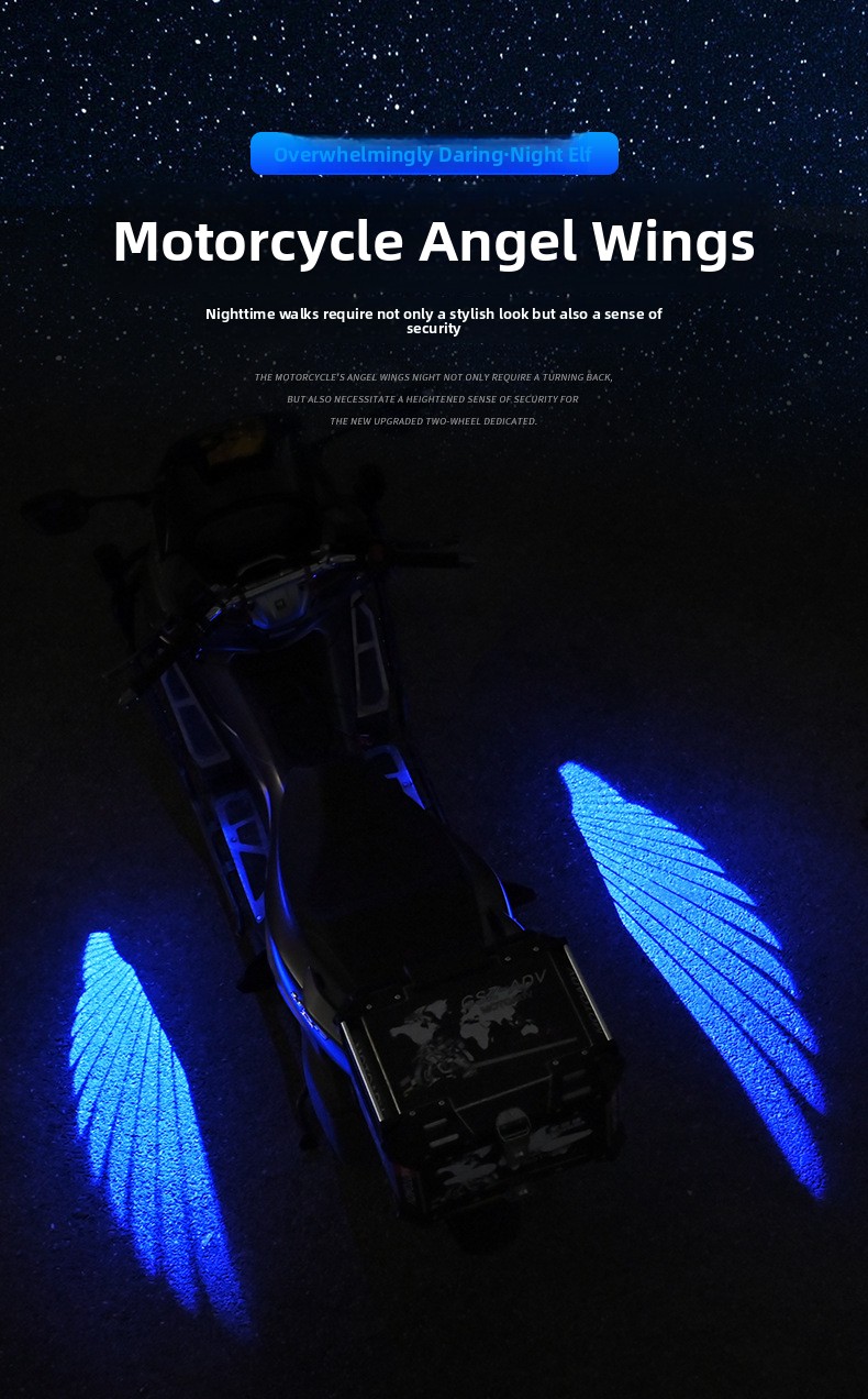 Motorcycle Floor Lamp Angel Wing Projection Lamp Welcome Lamp