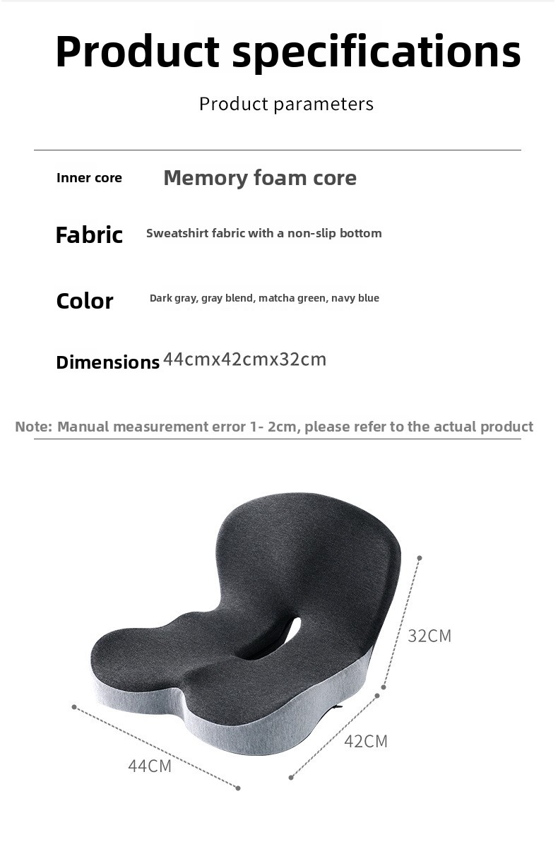 Integrated Lumbar Support Cushion with Memory Foam Backrest Breathable Office Chair Pad