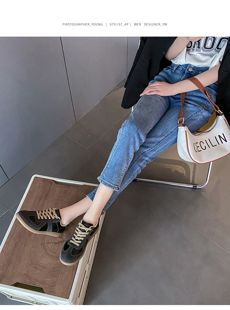 Low-top PU leather upper breathable rubber sole casual shoes