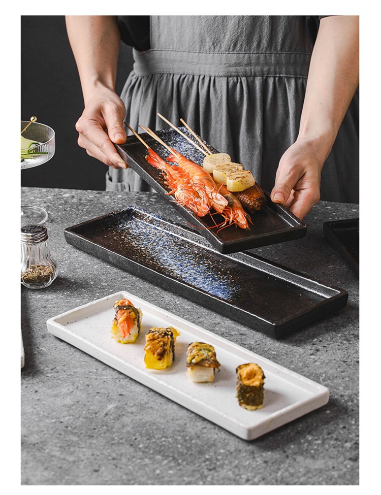 Long strip of autumn mackerel plate