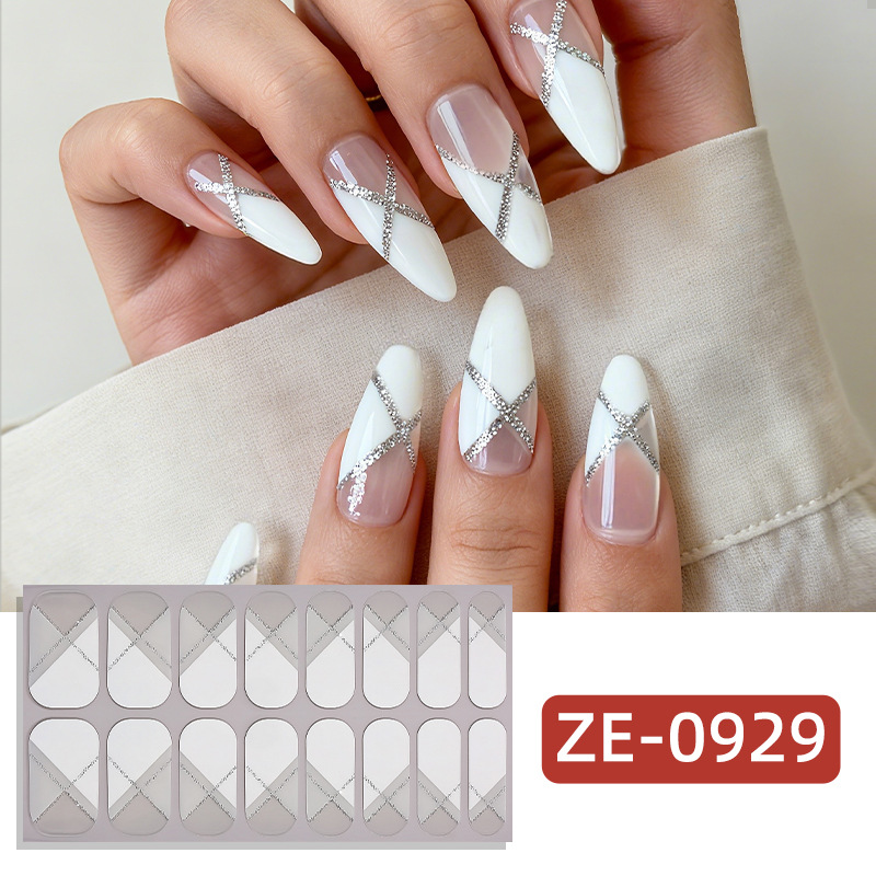 French Gold Foil Glitter Nail Stickers