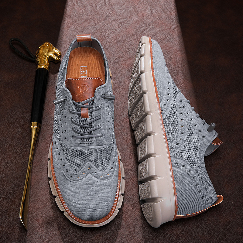 Men's Breathable Fly-Woven Mesh Casual Sneakers Lightweight Soft Sole Sports Shoes Large Size 40-50