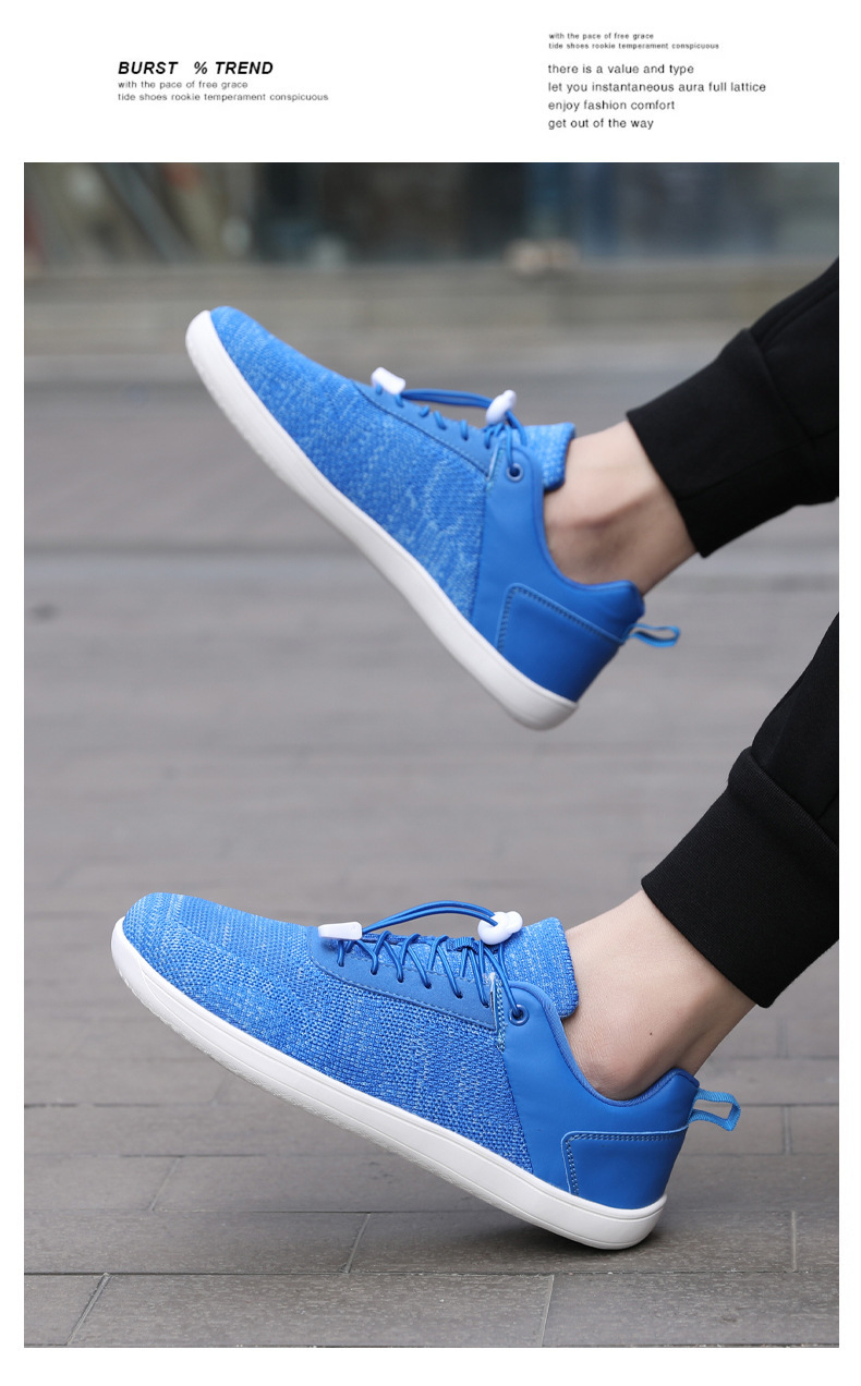 Men's Wide Toe Breathable Flyknit Hiking Sneakers