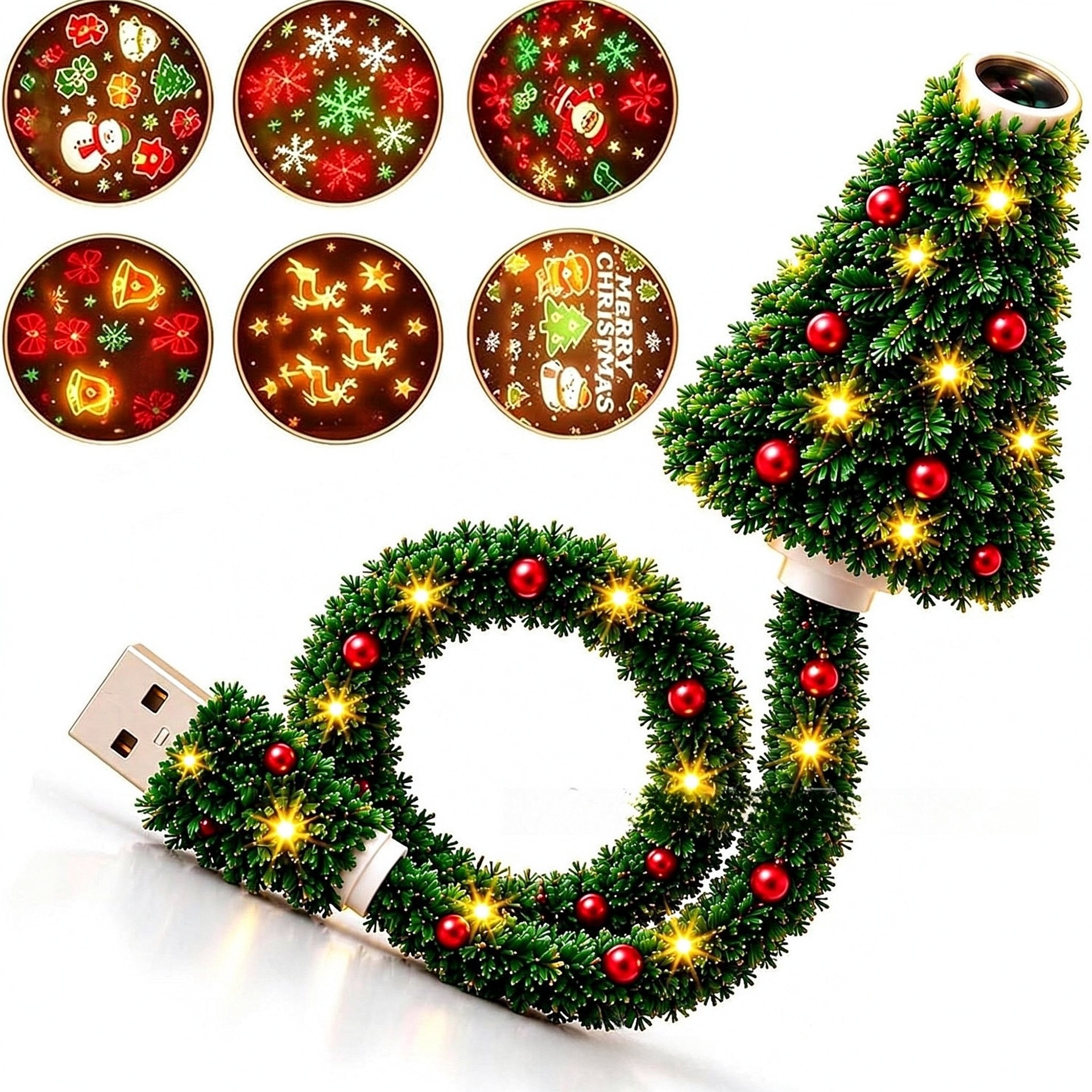 Adjustable Neck Christmas Tree Projector Light