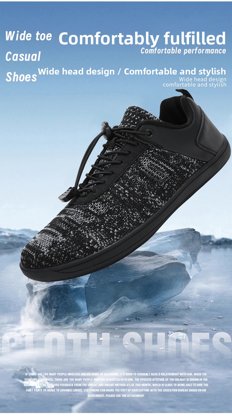 Men's Wide Toe Breathable Flyknit Hiking Sneakers
