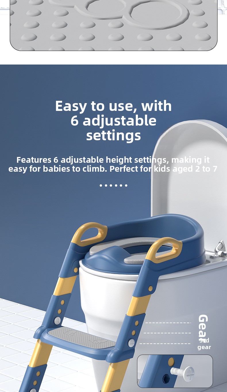 Foldable children's soft seat cushion toilet step