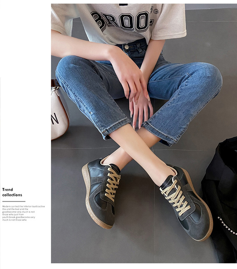 Low-top PU leather upper breathable rubber sole casual shoes