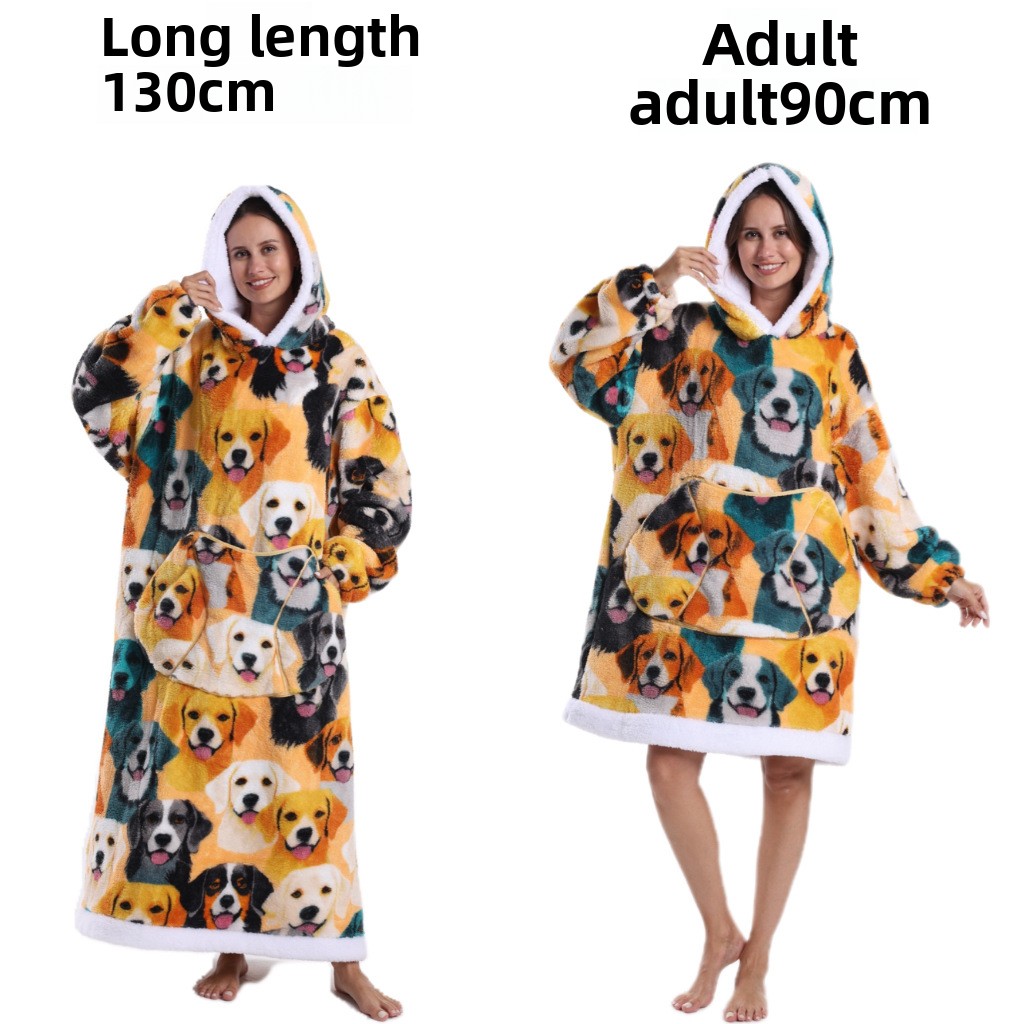 Winter Wearable Blanket Hoodie Super Thick Plush Pajama