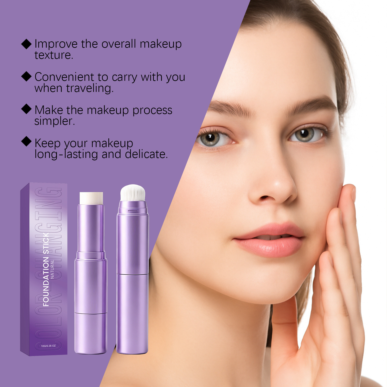 Hydrating, skin-hugging, lightweight matte-finish concealer foundation stick