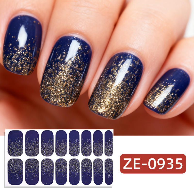 French Gold Foil Glitter Nail Stickers